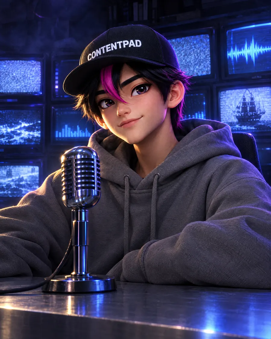 Maverick on the mic in the booth